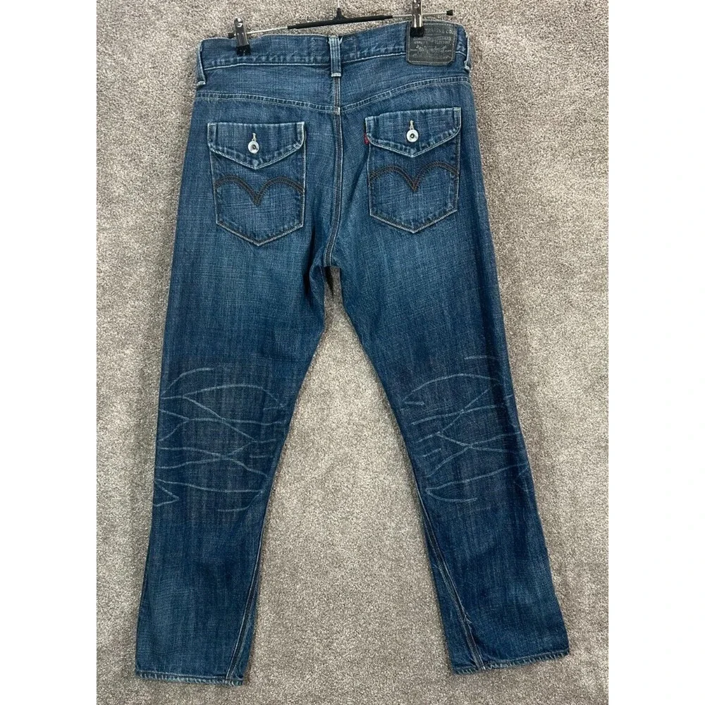 Levis 514 Jeans Mens‎ 36X32 Blue Denim Whisker Measures 35X32 Slim Straight